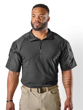 Men’s 3XL short sleeve ¼-zip combat shirt designed for tactical performance